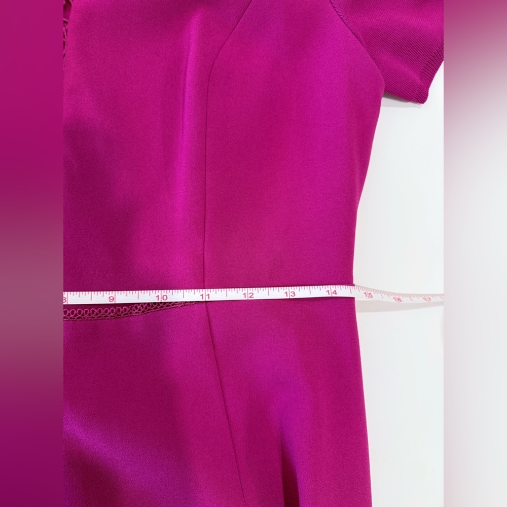 Elie Tahari Saylah Sheath Dress Size 6 Wedding Guest Quiet Luxury Preppy Fuscia - Picture 9 of 11